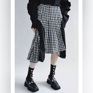 IMMI wool and silk paneled midi skirt